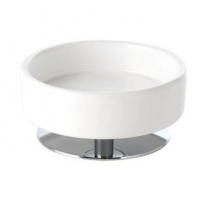 Настольна скляна мильниця Stilhaus OP09AP08 біла/хром