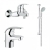 Комплект смесителей Grohe Euroeco 123226S Комплект смесителей Grohe Euroeco 123226S