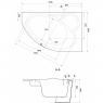 Ванна асиметрична ліва Cersanit Kaliope 153x100 см