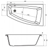 Ванна асиметрична права Cersanit Lorena 140x85 см