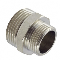 Ніпель латунний перехідний 1/2"х3/4" Fado Fitt нікель (N10) 3663