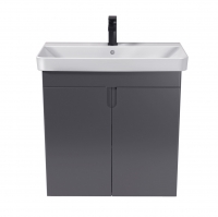 Тумба універсальна Мойдодир Simple White 70-U графіт з умивальником River 70