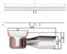 Душевой канал ACO 40874 ShowerDrain C-line 9010.88.36 без фланца низкий сифон