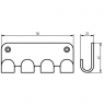 Планка Haceka Ixi SS 415125 с 4-мя крючками