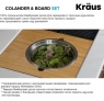 Сервировочная доска Kraus KAC–105BB для кухонной мойки с дуршлагом из нержавеющей стали 