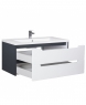 Тумба підвісна Мойдодир Paula 100-A з умивальником Cosmo 100 біла/графіт