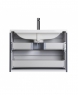 Тумба підвісна Мойдодир Paula 60-A з умивальником Cosmo 60 біла/графіт