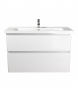 Тумба підвісна Мойдодир PALERMO-100-U білий глянсовий з умивальником Creavit ID-100