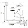 Кухонний змішувач Franke Atlas Neo Pull Out Spray 115.0521.441 з виносним виливом нержавіюча сталь