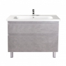 Тумба підвісна Мойдодир PALERMO-100-U Light Concrete бетон світлий з умивальником Creavit Su-100
