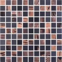 Мозаїка скляна Котто Кераміка GMP 0825050 С2 print 46/black mat 300x300 (кубик 2,5х2,5) 