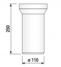 Патрубок для унитаза Sanit DN 100 250 мм