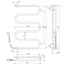 Полотенцесушитель электрический Laris Змеевик 25 РС5 73207124, 500х800 мм
