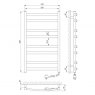 Полотенцесушитель электрический Laris Атлант ЧФ8 73207411, 500х900 мм