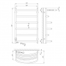 Полотенцесушитель электрический Laris Еврофлеш П6 73207412, 500х800 мм