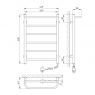 Полотенцесушитель электрический Laris Прайм ЧК6 75201024, 400х600 мм