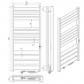 Полотенцесушитель электрический Laris Лавина ЧКЧ13 75201094, 500х1200 мм
