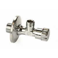 Сантехнічний кран кутовий General Fittings 1/2”x1/2” H-72 хромований з розеткою