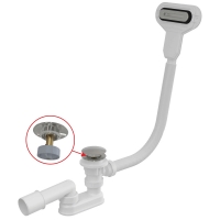 Сифон для ванны Alca A516CKM-100 Click-clack з плоским переливом