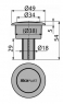 Кнопка хромована (А05) Alca P0014-ND