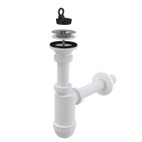 Cифон для умивальника Alca A411 DN63 з решіткою з нержавіючої сталі