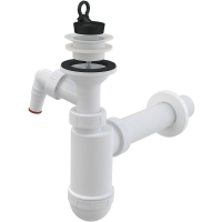Сифон для умивальника Alca A42P DN 40 зі штуцером та пластмасовою решіткою DN 63
