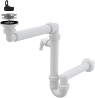 Cифон для умивальника Alca A413P-DN40 з економією простору DN63