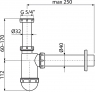 Сифон для умивальника Alca A43 DN 40 з накидною гайкою 5/4"