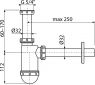 Сифон для умивальника Alca A430 DN 32 з накидною гайкою 5/4"