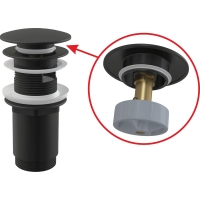 Донний клапан сифона Alca A392BLACK для умивальника ClickClack 5/4"
