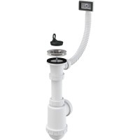 Сифон для мийки Alca A444-DN50/40 з решіткою з нержавіючої сталі DN70