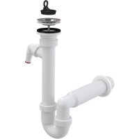 Cифон трубчастий Alca A810-DN50 з решіткою з нержавіючої сталі DN 70 та штуцером