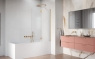Шторка на ванну Radaway Garda Brushed Gold PND II 1200Rx1500 прозоре