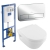 Комплект 4 в 1 Villeroy&Boch монтажная рама ViConnect 92246100 с клавишей смыва 92249061 и подвесным унитазом 5684HR01