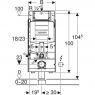 Інсталяція для підвсного унітазу Geberit GIS 461.311.00.5, 114 cm, з вбудованим бачком Sigma 12