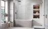 Шторка на ванну Radaway Nes Brushed Nickel PND I 1100Lx1500 прозоре