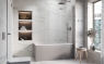 Шторка на ванну Radaway Nes Brushed Nickel PND I 1100Rx1500 прозоре 