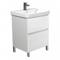 Тумба в ванну Мойдодир Палермо 60-U з умивальником Vivace 60 білий