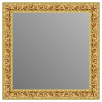 Зеркало в багетной раме J-mirror Costanza 70x70 см оранжевое золото