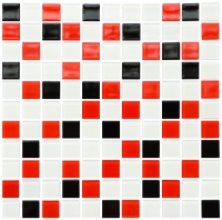Мозаїка Котто Кераміка GM 4007 C3 Black-Red M-White 300x300x4 