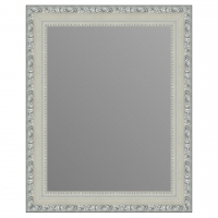Зеркало в багетной раме J-mirror Eva 50x40 см белое серебро
