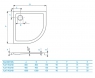 Поддон душевой Koller Pool Flat Round полукруглый 100x100 см