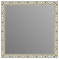 Зеркало в багетной раме J-mirror Gemma 60x60 см белое золото