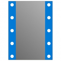 Гримерное зеркало J-mirror Hollywood T2 Color 80x60 см