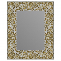 Зеркало в багетной раме J-mirror Julia 50x40 см белое золото амбилайт