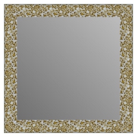 Зеркало в багетной раме J-mirror Julia 80x80 см белое золото амбилайт