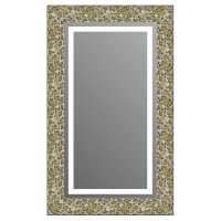 Зеркало в багетной раме J-mirror Julia 100x60 см белое золото с подсветкой