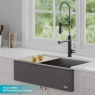 Кварцево-композитная кухонная мойка Kraus Bellucci KGF1-30 Charcoal