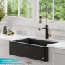Кварцево-композитная кухонная мойка Kraus Bellucci KGF1-30 Black
