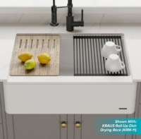 Кварцево-композитная кухонная мойка Kraus Bellucci KGF1-30 White